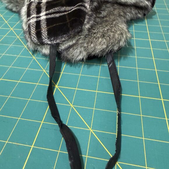 Trapper hat faux fur plaid one size - Picture 4 of 15